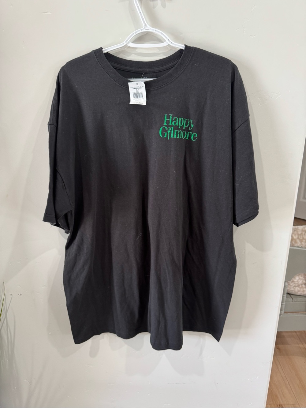 Universal Black Short-Sleeve Tee with Green "Happy Gilmore" Chest Print size xxl